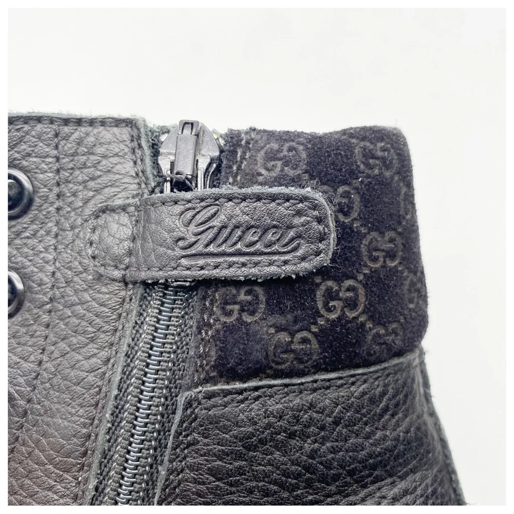 Gucci‎ Kids Black Lace Up Boots Size 32